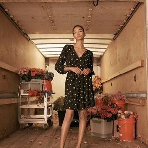 Madewell Tie-Waist Mini Dress in French Daisies